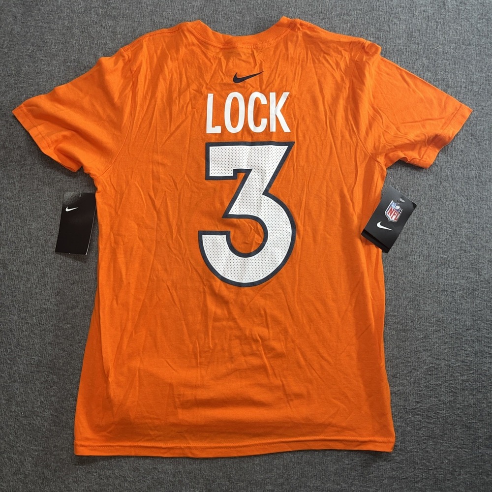 Nike‎ NFL Drew Lock #3 orange shirt kids size large